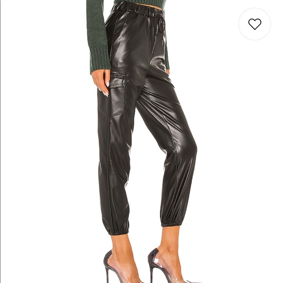 Revolve Lovers + Friends black leather pants - Picture 2 of 3
